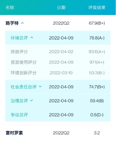 谷歌ESG评分